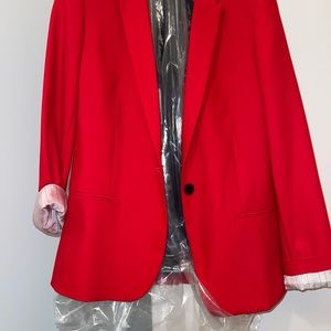 Zadig & Voltaire Red Blazer with Embellished Skull Head on Back